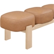 Meridian Furniture Woodcrest Cognac Vegan Leather Upholstered Bench
