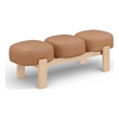 Meridian Furniture Woodcrest Cognac Vegan Leather Upholstered Bench
