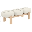 Meridian Furniture Woodcrest Cream Vegan Leather Upholstered Bench