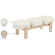 Meridian Furniture Woodcrest Cream Vegan Leather Upholstered Bench
