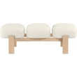 Meridian Furniture Woodcrest Cream Vegan Leather Upholstered Bench