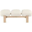 Meridian Furniture Woodcrest Cream Vegan Leather Upholstered Bench