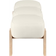 Meridian Furniture Woodcrest Cream Vegan Leather Upholstered Bench