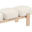Meridian Furniture Woodcrest Cream Vegan Leather Upholstered Bench