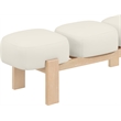 Meridian Furniture Woodcrest Cream Vegan Leather Upholstered Bench