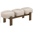 Meridian Furniture Woodcrest Beige Vegan Leather Upholstered Bench