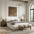 Meridian Furniture Woodcrest Beige Vegan Leather Upholstered Bench