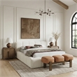 Meridian Furniture Woodcrest Cognac Vegan Leather Upholstered Bench