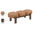 Meridian Furniture Woodcrest Cognac Vegan Leather Upholstered Bench
