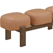 Meridian Furniture Woodcrest Cognac Vegan Leather Upholstered Bench