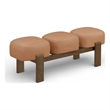 Meridian Furniture Woodcrest Cognac Vegan Leather Upholstered Bench