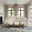 Meridian Furniture Woodcrest Cream Vegan Leather Upholstered Bench
