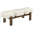 Meridian Furniture Woodcrest Cream Vegan Leather Upholstered Bench