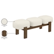 Meridian Furniture Woodcrest Cream Vegan Leather Upholstered Bench