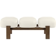 Meridian Furniture Woodcrest Cream Vegan Leather Upholstered Bench