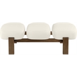 Meridian Furniture Woodcrest Cream Vegan Leather Upholstered Bench