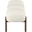 Meridian Furniture Woodcrest Cream Vegan Leather Upholstered Bench