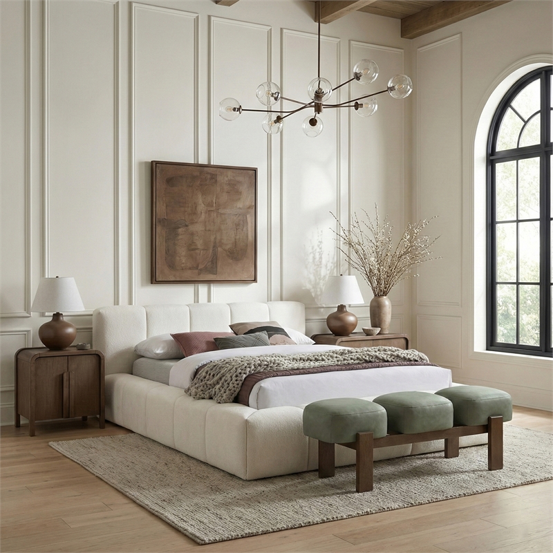 Meridian Furniture Woodcrest Green Vegan Leather Upholstered Bench
