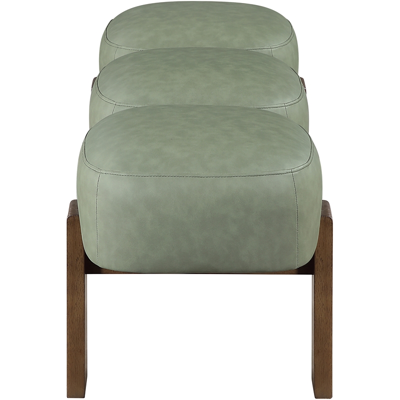 Meridian Furniture Woodcrest Green Vegan Leather Upholstered Bench