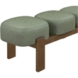 Meridian Furniture Woodcrest Green Vegan Leather Upholstered Bench