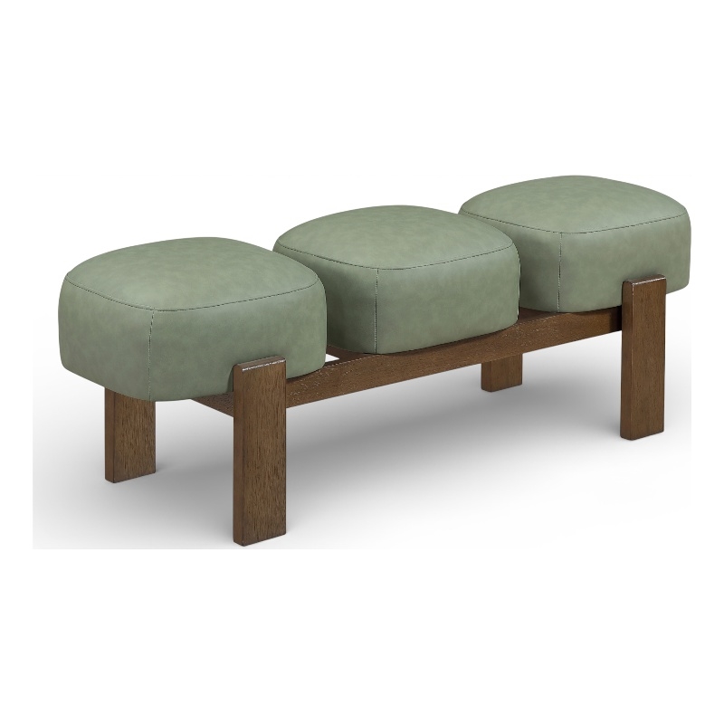 Meridian Furniture Woodcrest Green Vegan Leather Upholstered Bench