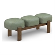 Meridian Furniture Woodcrest Green Vegan Leather Upholstered Bench