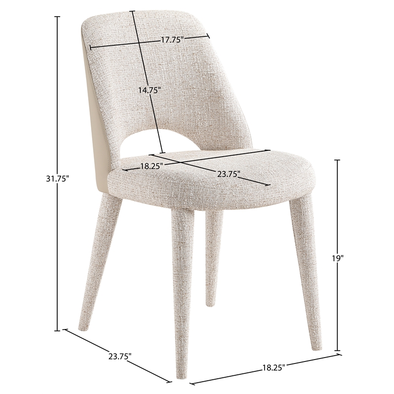 Meridian Furniture Cici Beige Fabric Upholstered Dining Chair (Set of 2)