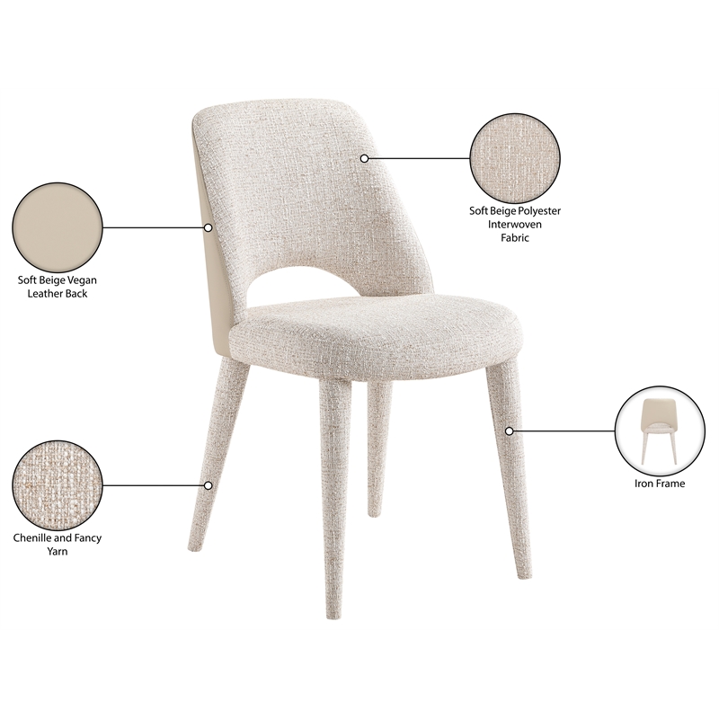 Meridian Furniture Cici Beige Fabric Upholstered Dining Chair (Set of 2)