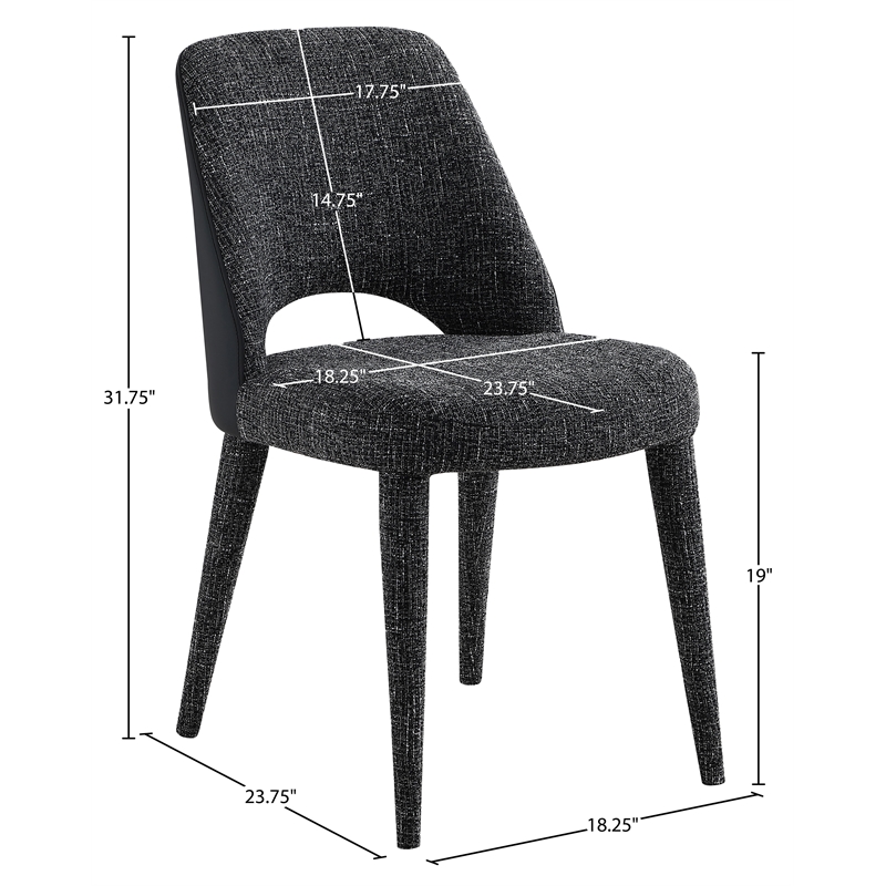 Meridian Furniture Cici Black Fabric Upholstered Dining Chair (Set of 2)