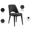 Meridian Furniture Cici Black Fabric Upholstered Dining Chair (Set of 2)