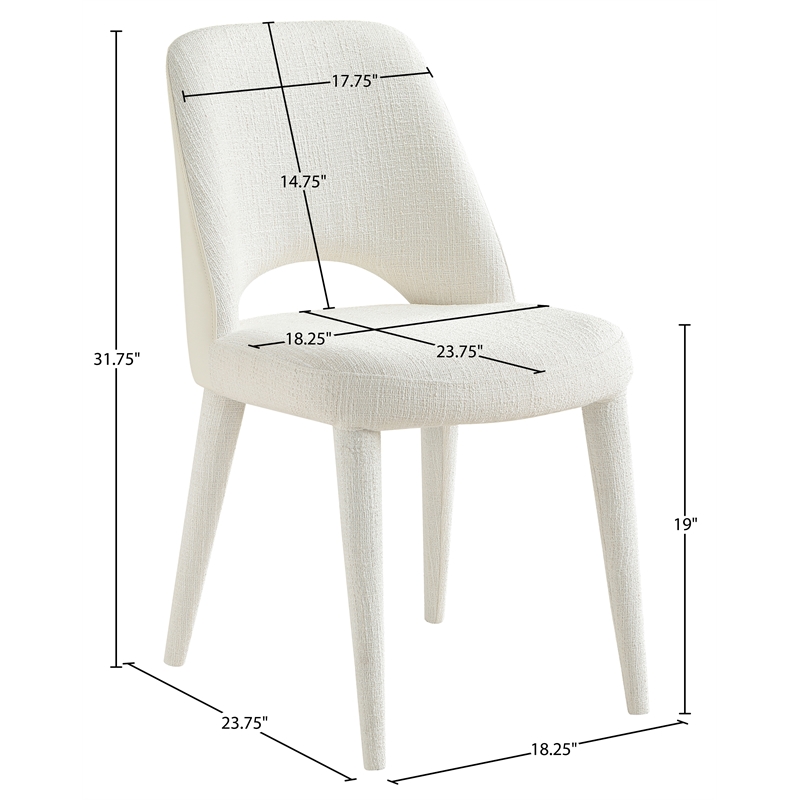 Meridian Furniture Cici Cream Fabric Upholstered Dining Chair (Set of 2)
