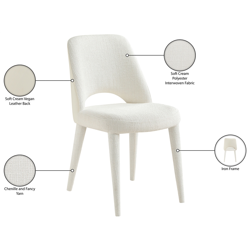 Meridian Furniture Cici Cream Fabric Upholstered Dining Chair (Set of 2)