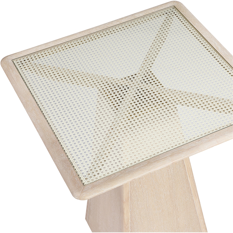 Meridian Furniture Atrium Natural Base With Cane Top Bar Height Table