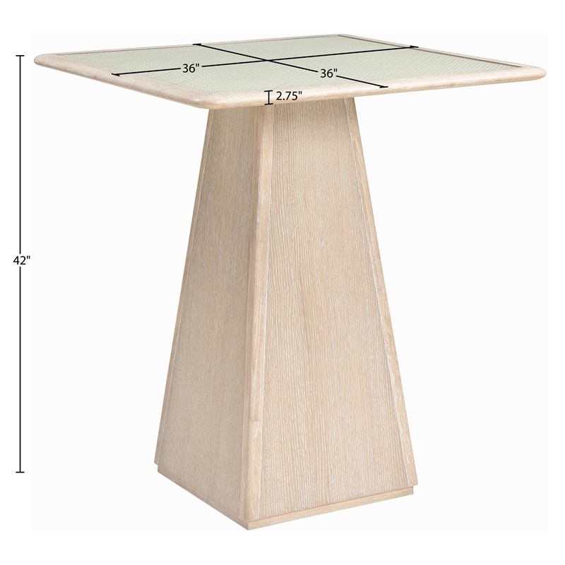 Meridian Furniture Atrium Natural Base With Cane Top Bar Height Table