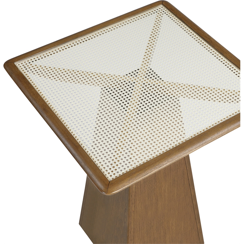 Meridian Furniture Atrium Brown Walnut Base With Cane Top Bar Height Table