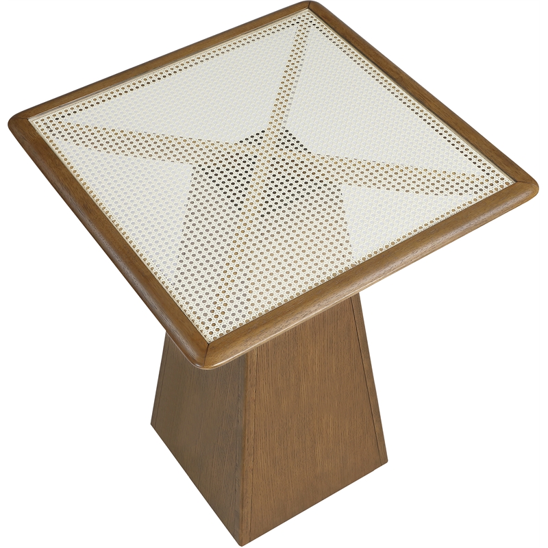 Meridian Furniture Atrium Brown Walnut Base With Cane Top Bar Height Table