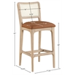 Meridian Furniture Atrium Cognac Cane And Vegan Leather Bar Stool (Set of 2)