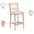 Meridian Furniture Atrium Cream Cane And Vegan Leather Bar Stool (Set of 2)