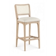 Meridian Furniture Atrium Cream Cane And Vegan Leather Bar Stool (Set of 2)