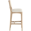 Meridian Furniture Atrium Cream Cane And Vegan Leather Bar Stool (Set of 2)