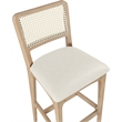 Meridian Furniture Atrium Cream Cane And Vegan Leather Bar Stool (Set of 2)