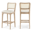 Meridian Furniture Atrium Cream Cane And Vegan Leather Bar Stool (Set of 2)