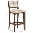 Meridian Furniture Atrium Beige Cane And Vegan Leather Bar Stool (Set of 2)