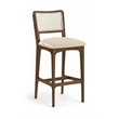 Meridian Furniture Atrium Beige Cane And Vegan Leather Bar Stool (Set of 2)
