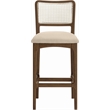 Meridian Furniture Atrium Beige Cane And Vegan Leather Bar Stool (Set of 2)