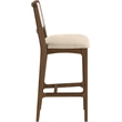 Meridian Furniture Atrium Beige Cane And Vegan Leather Bar Stool (Set of 2)