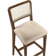 Meridian Furniture Atrium Beige Cane And Vegan Leather Bar Stool (Set of 2)