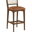 Meridian Furniture Atrium Cognac Cane And Vegan Leather Bar Stool (Set of 2)