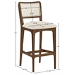 Meridian Furniture Atrium Cream Cane And Vegan Leather Bar Stool (Set of 2)