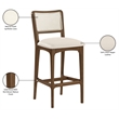 Meridian Furniture Atrium Cream Cane And Vegan Leather Bar Stool (Set of 2)